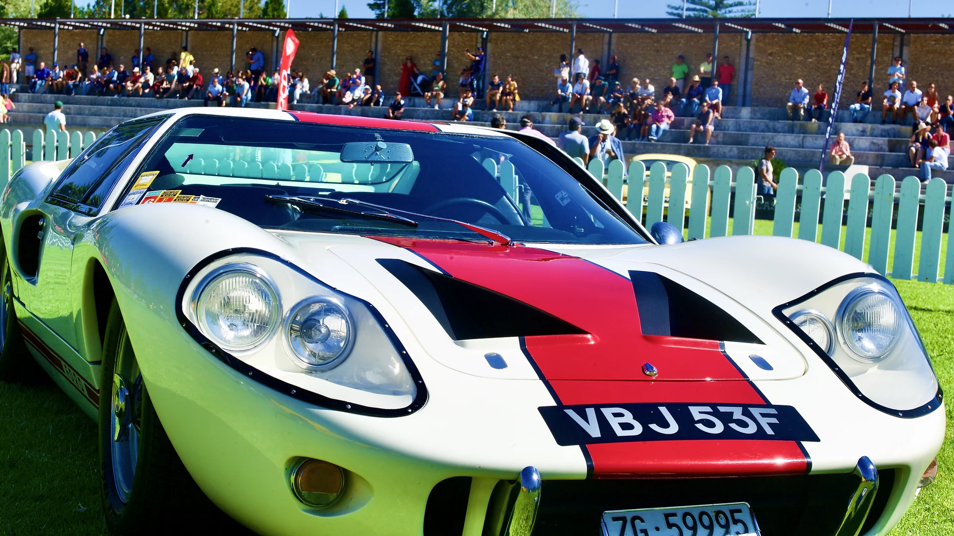 Gulf-liveried Ford GT40, front three-quarter at the Cascais Classic Motor Show