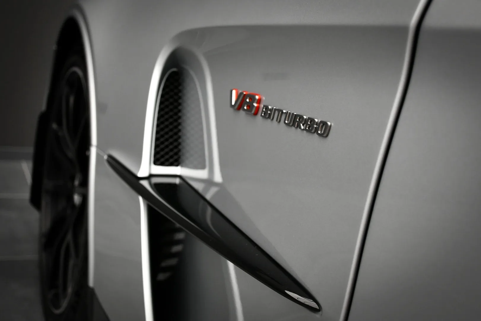 Mercedes-AMG GT Black Series side fender vent with V8 Biturbo badge