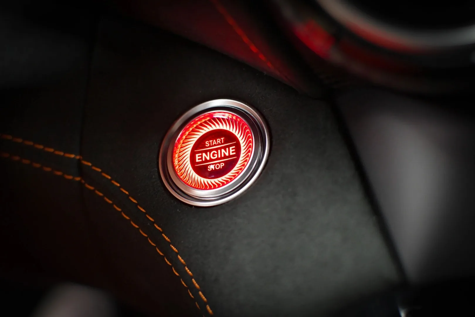 Mercedes-AMG GT Black Series illuminated red engine start button