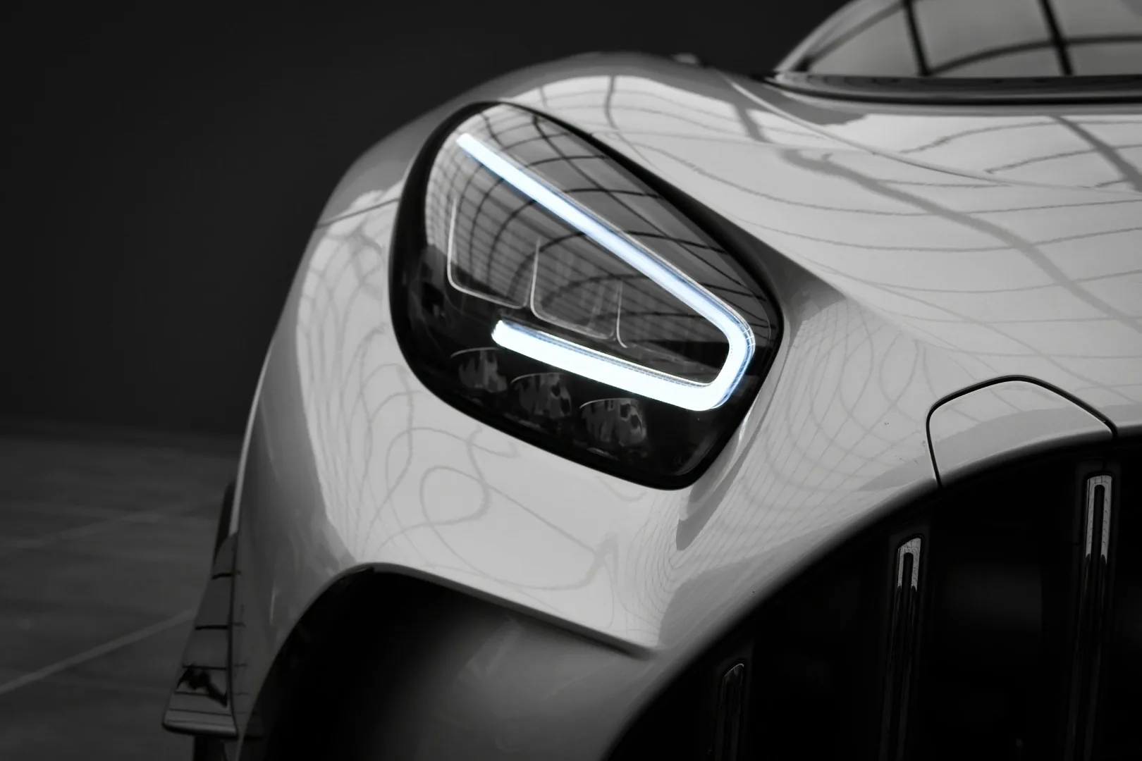 Mercedes-AMG GT Black Series LED headlight close-up