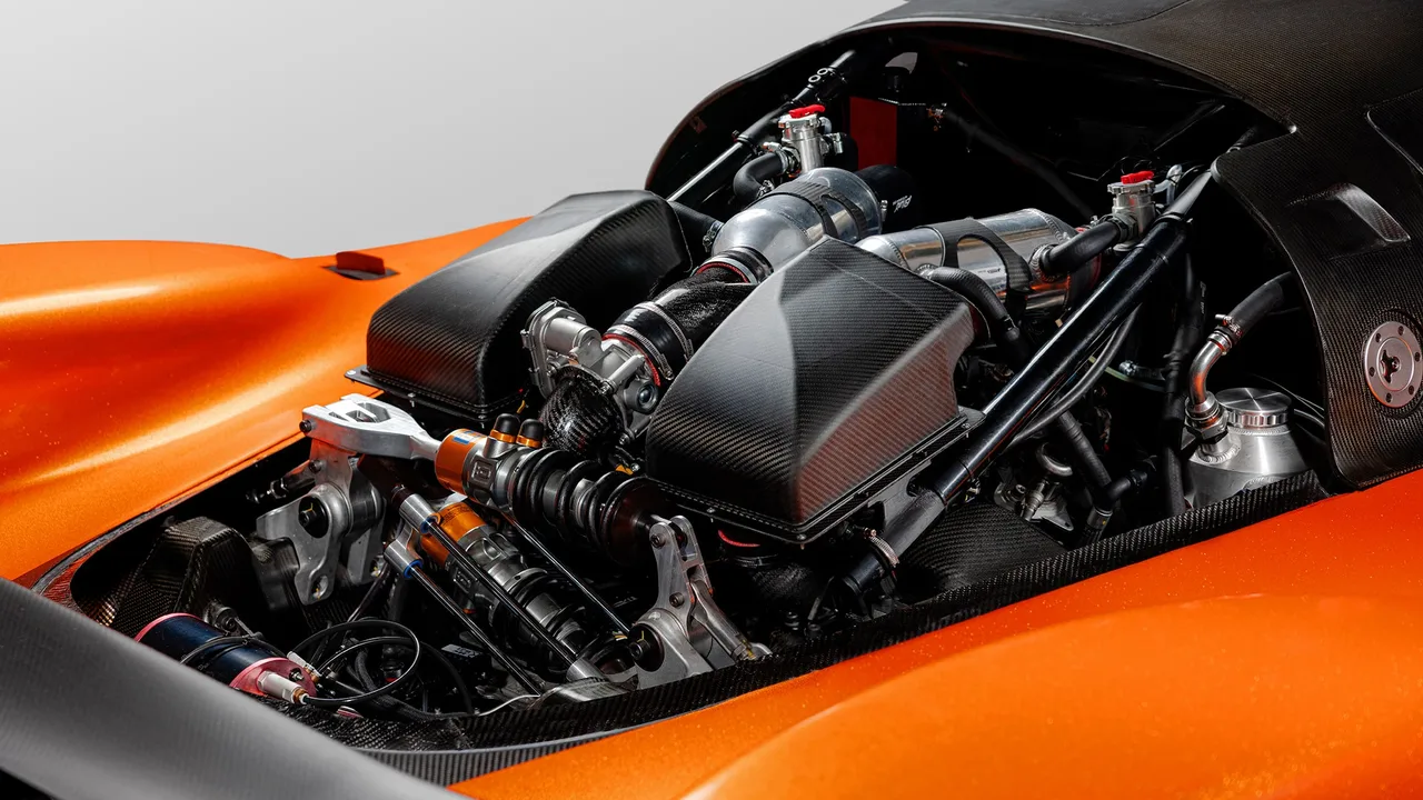 Ford Performance 3.5-litre twin-turbo V6 engine in the Adamastor Furia with carbon intakes and pushrod suspension