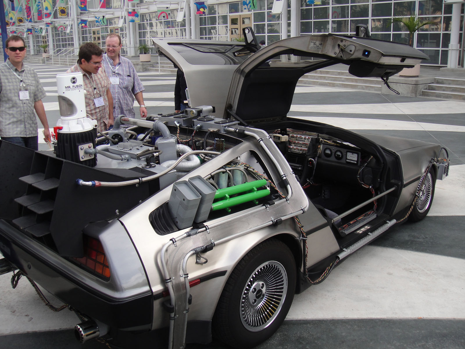 Back to the Future DeLorean time-machine rear deck with fictional reactor equipment