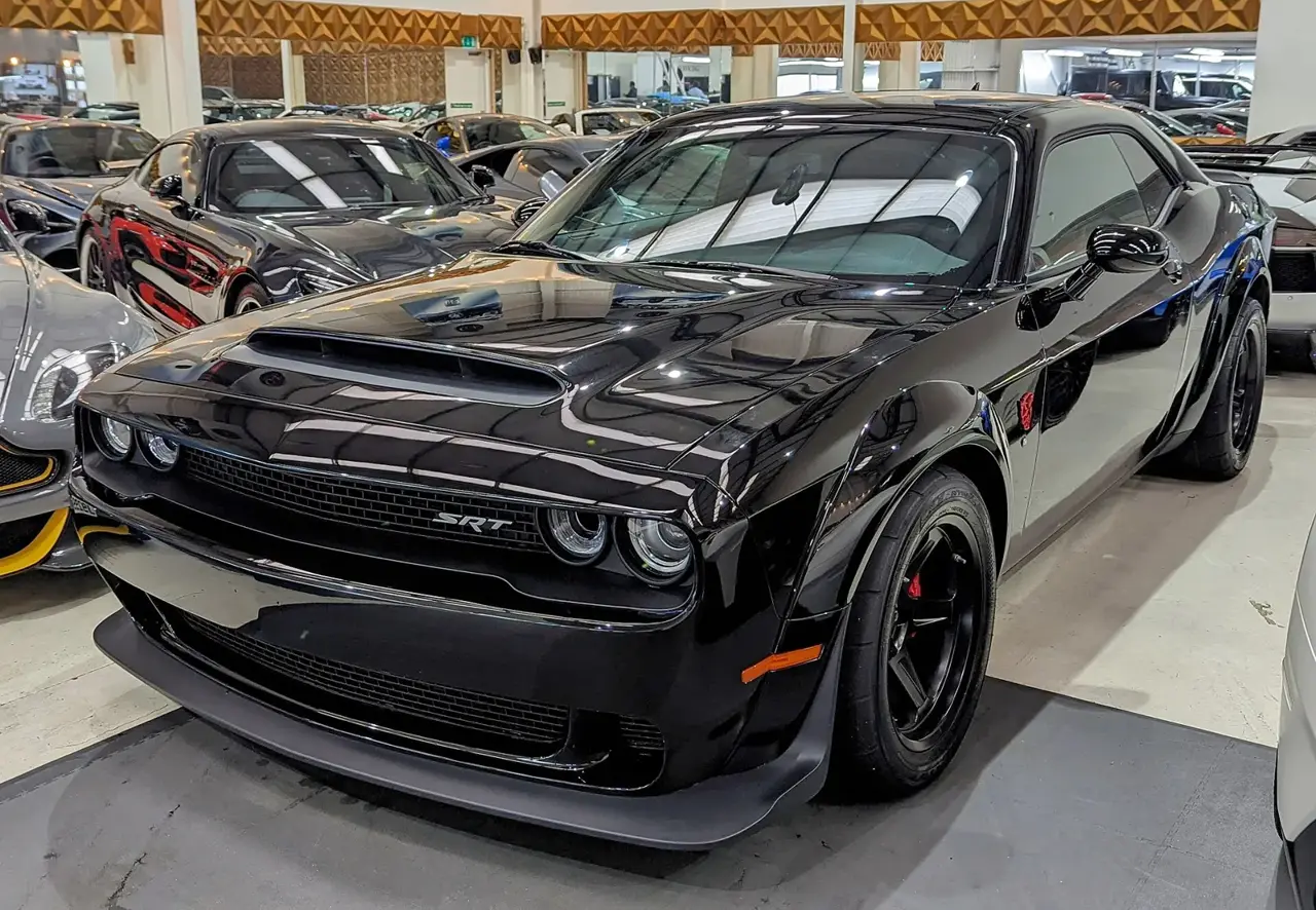 Black 2018 Dodge Challenger SRT Demon, one of Dom Toretto’s cars in The Fate of the Furious