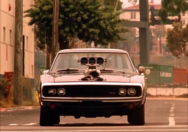 Black 1970 Dodge Charger R/T tribute car viewed from the front