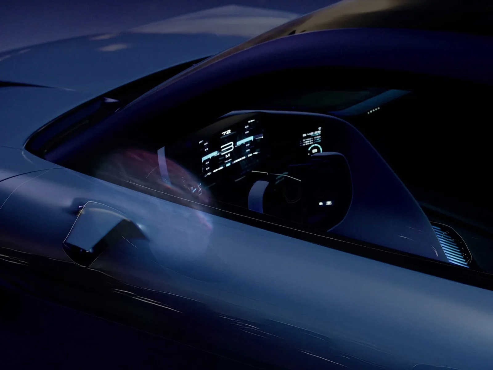Lexus LFA Concept cockpit and dashboard with digital instrument panel, driver-focused Discover Immersion cabin theme, no analog gauges