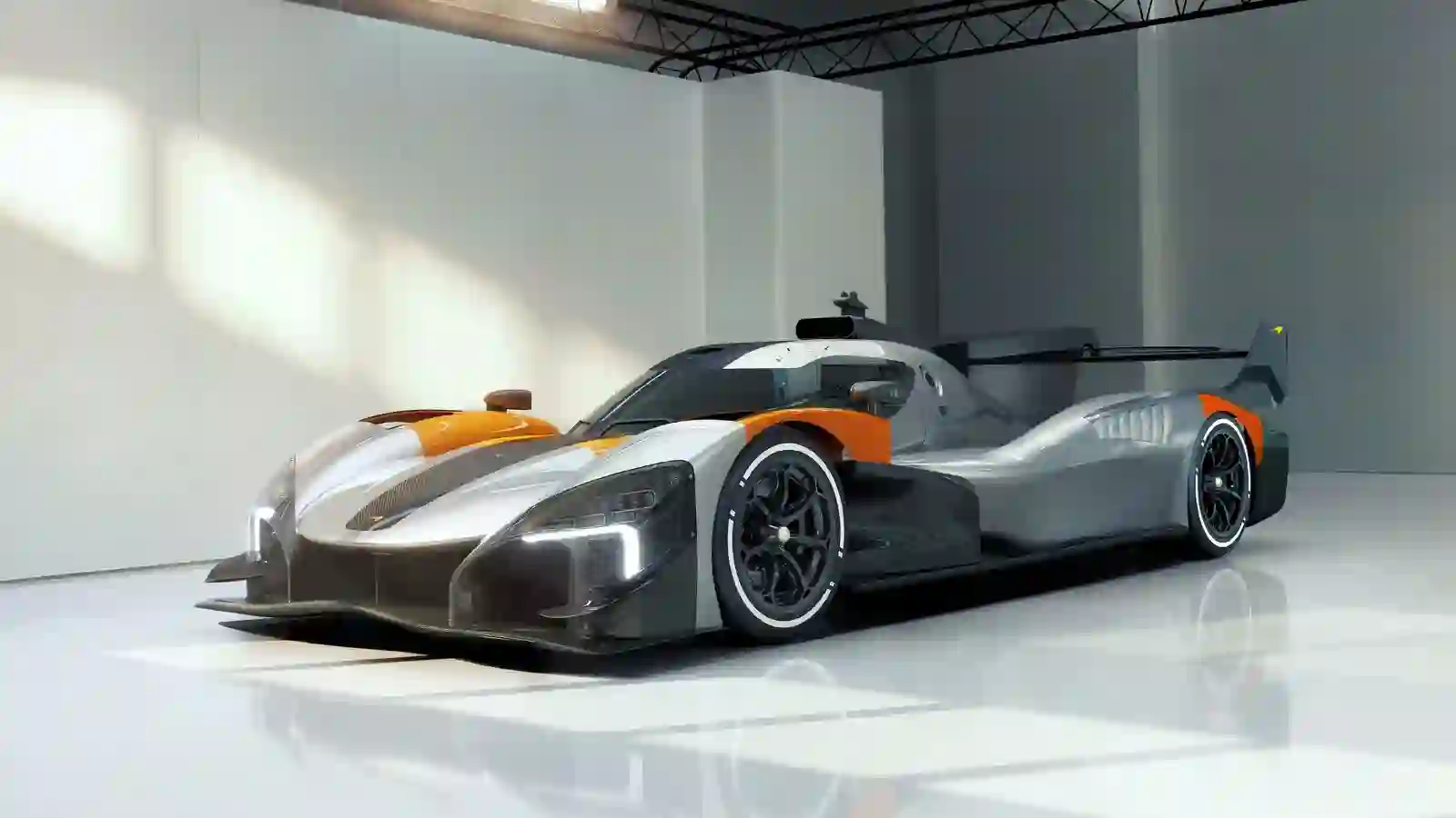 McLaren MCL-HY GTR front three-quarter — track-only customer car based on the LMDh prototype, 730 PS, no hybrid