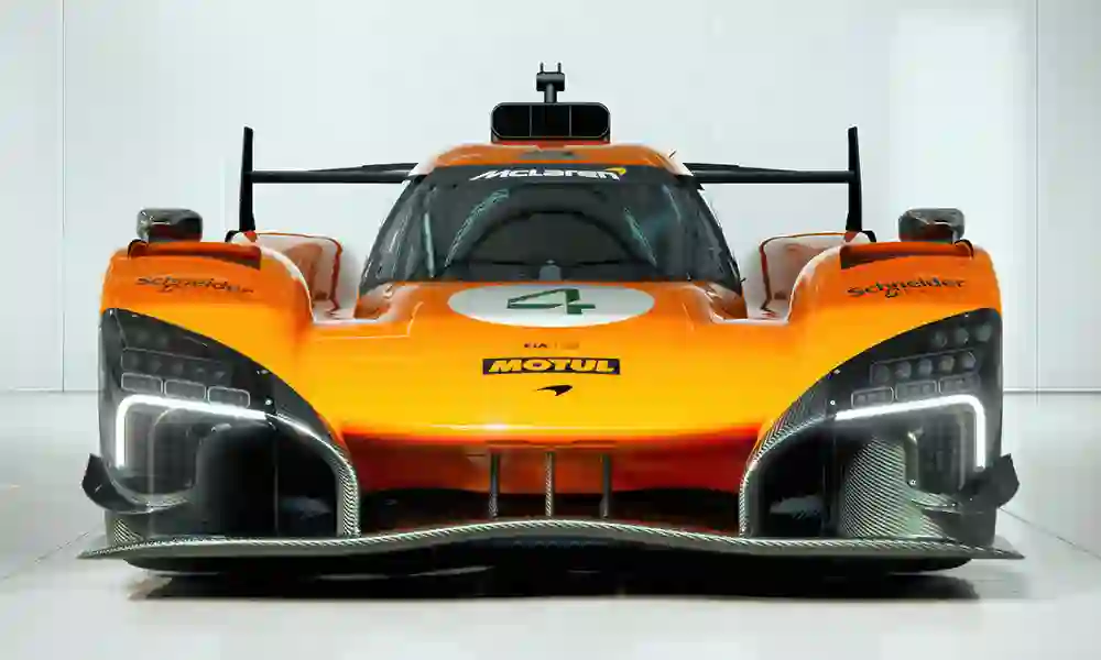 McLaren MCL-HY rear three-quarter — massive diffuser, swan-neck rear wing and central exhaust outlets