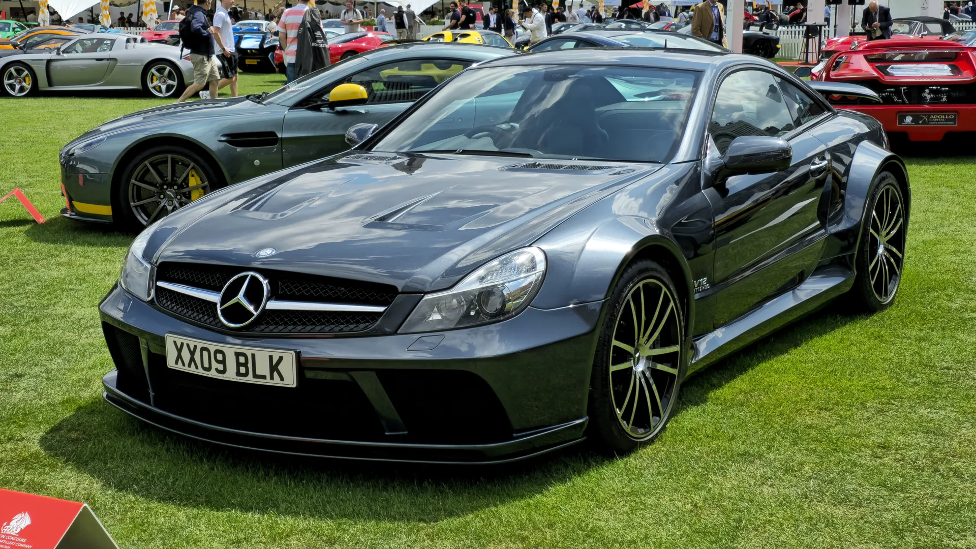 Dark grey Mercedes-Benz SL 65 AMG Black Series shown from a front three-quarter angle, the only V12 Black Series ever built