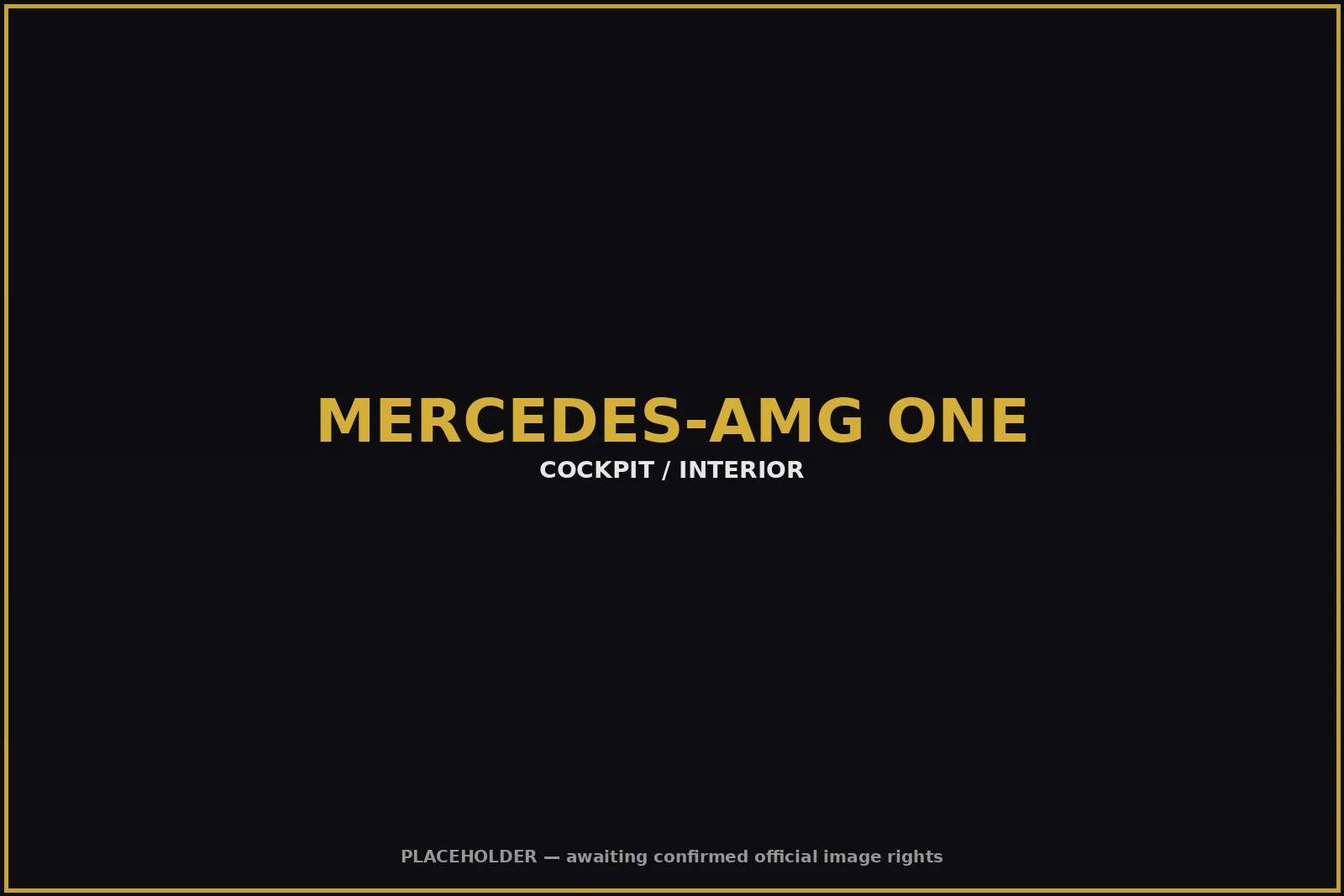 Mercedes-AMG ONE cockpit with Formula 1-style steering wheel and dual displays, driver’s gloved hand on the wheel