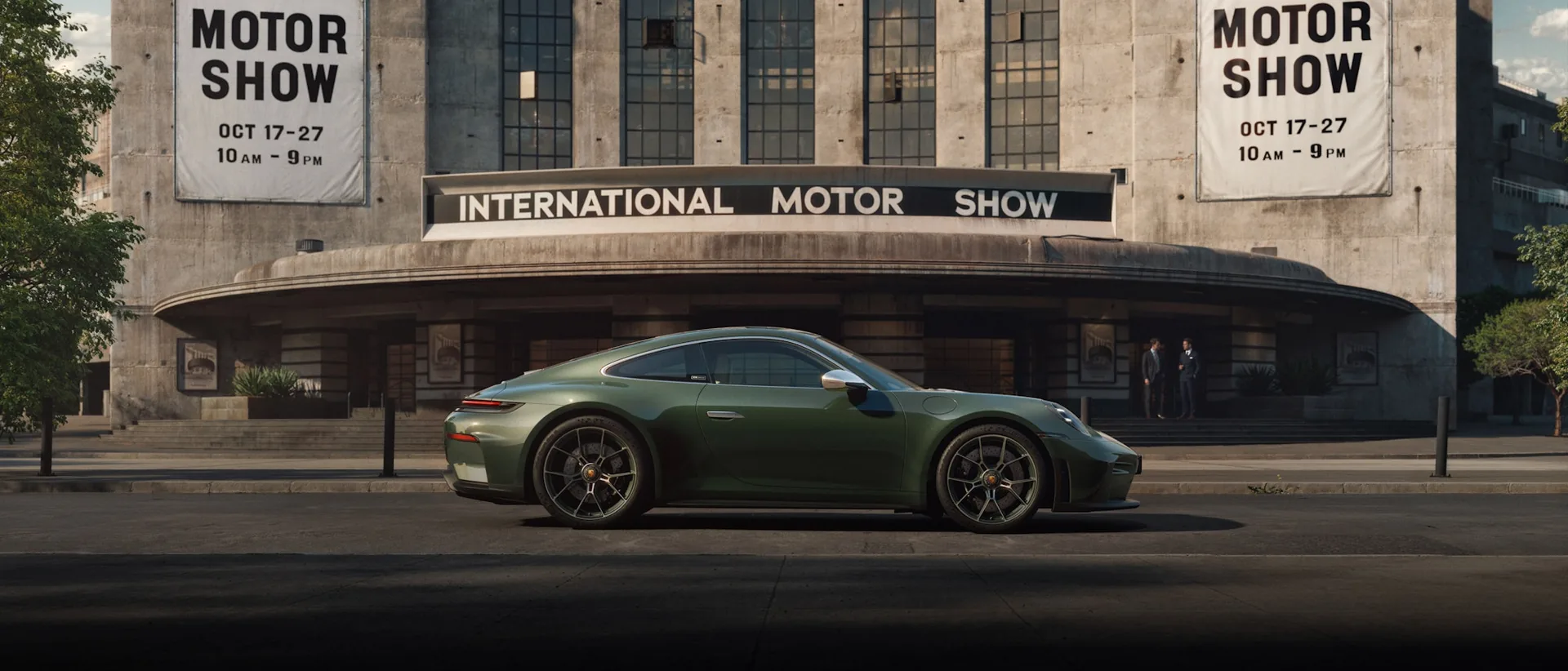 Porsche 911 GT3 Earls Court 51 Edition in Earls Court Green metallic, side profile, a 356 tribute limited to 51 cars