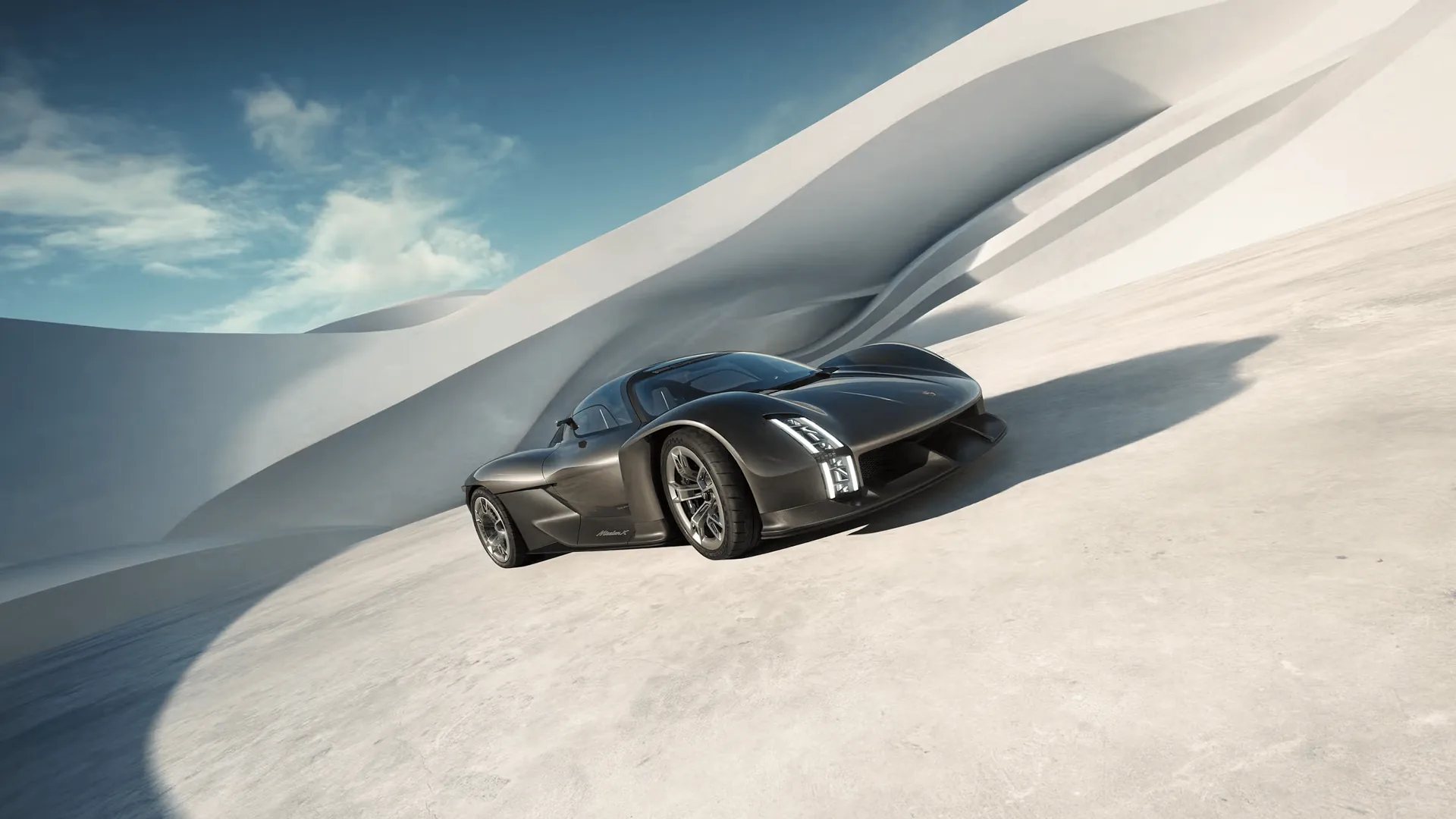 Porsche Mission X concept from 2023, the last Porsche hypercar concept before the Mission S, front three-quarter view