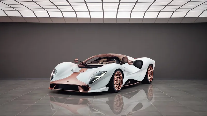 De Tomaso P72 in white and copper — 700 hp supercharged V8 analog supercar entering production, just 72 built
