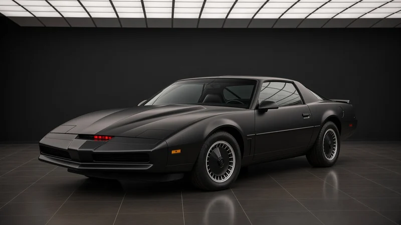 Studio concept of Knight Rider KITT, a black 1982 Pontiac Firebird Trans Am