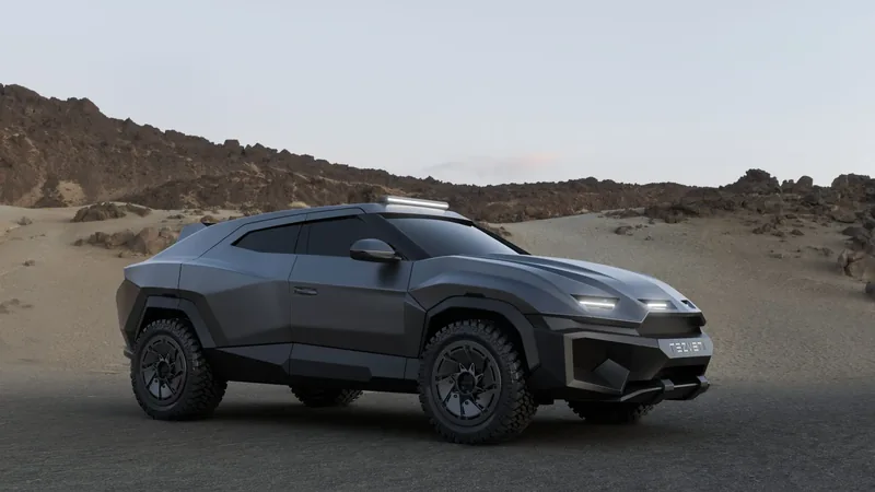 Rezvani Knight Dark Knight armored SUV in matte black — 800 hp Lamborghini Urus coach-build front three-quarter