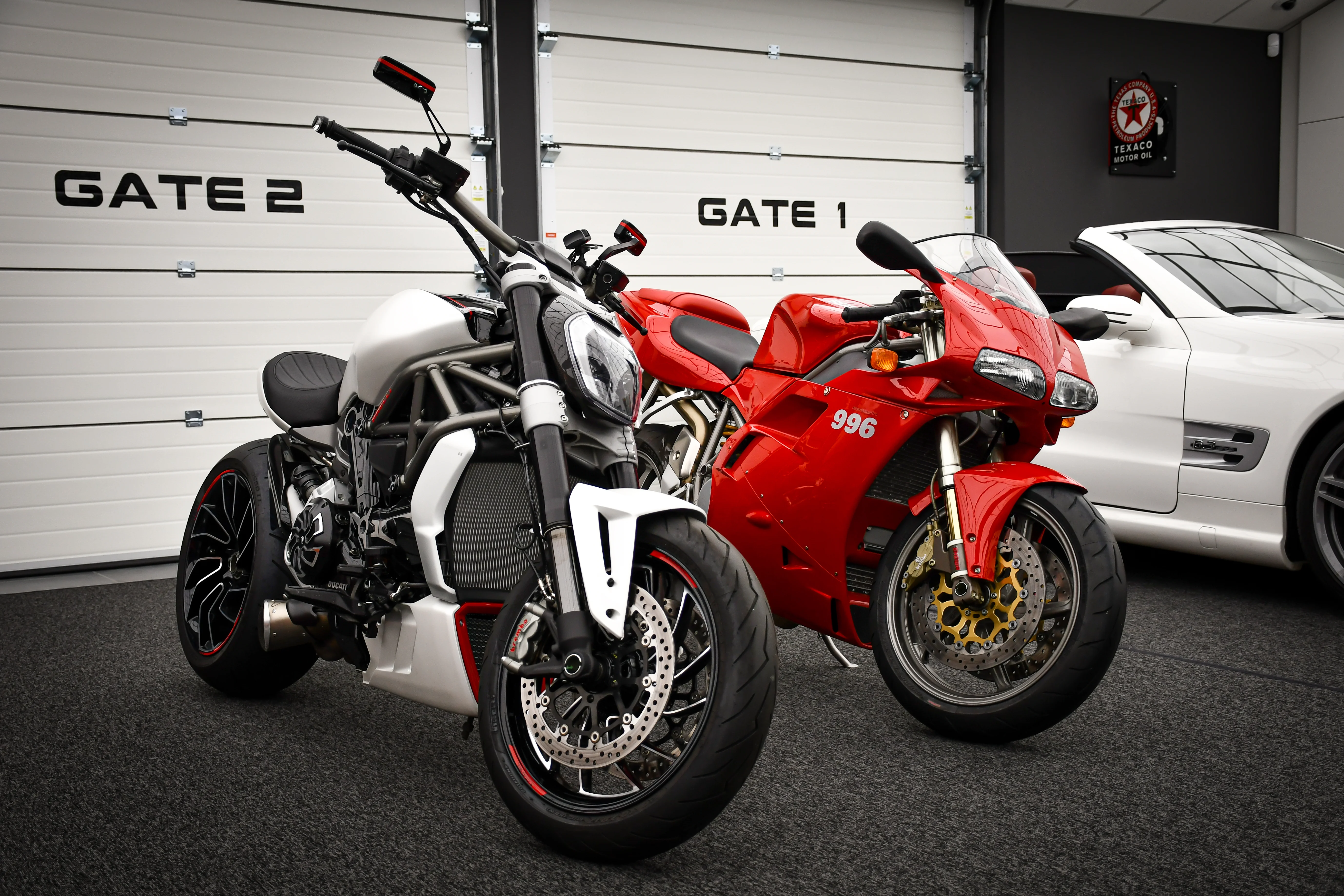 Ducati Diavel and 996s Batman Garage wallpaper